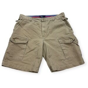 Tommy Hilfiger Cargo Shorts Men's 36 Khaki Tan Cotton Utility Workwear Y2K